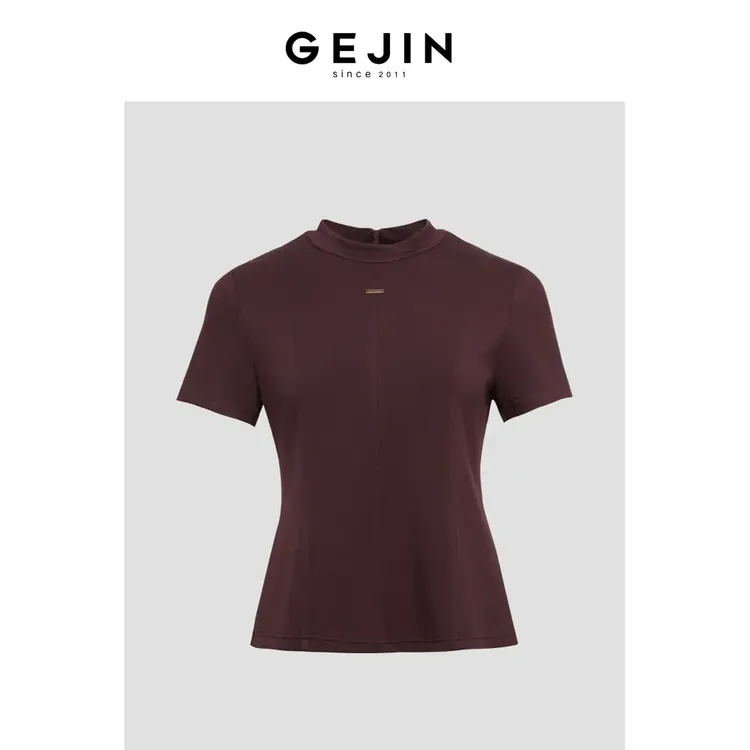 GEJIN/歌锦2025夏季新款百搭时尚简约显瘦薄款女士短袖GD22520330