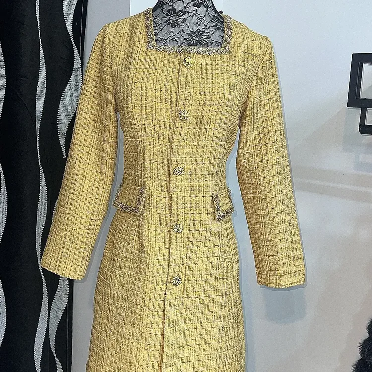 时尚爆款小香风显瘦长款女士连衣裙