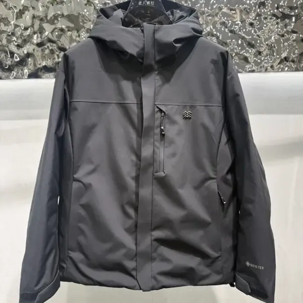 男士冬季防风防泼水透湿羽绒连帽冲锋衣里料石墨烯