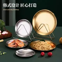 不锈钢吐骨碟高颜值带底座收纳架骨碟家用圆形浅盘轻奢水果小吃碟