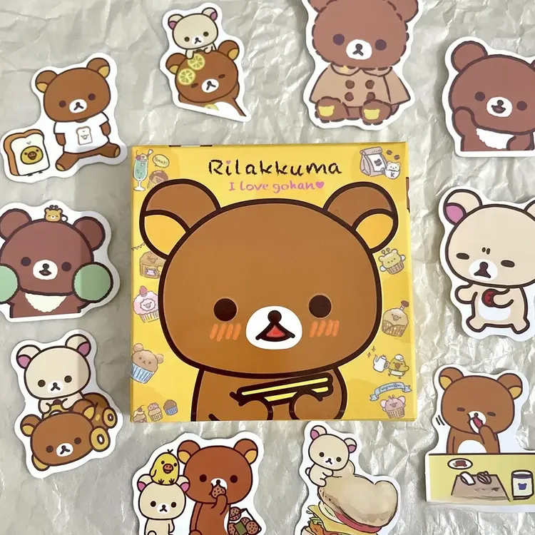【咕噜】轻松熊贴纸可爱动物ins高颜值表情包装饰手账礼盒装封口贴