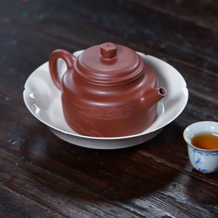 鄂邑紫韵原矿德钟紫砂壶红泥泡茶壶泡茶器具德钟壶中式茶具