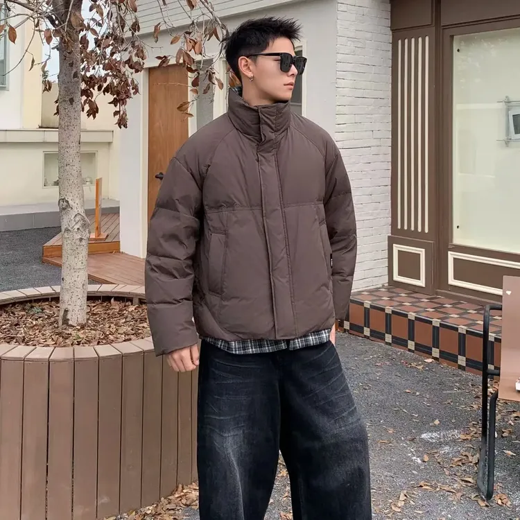 男士立领50白鸭绒冬季宽松加厚保暖外套潮流时尚阔版防风