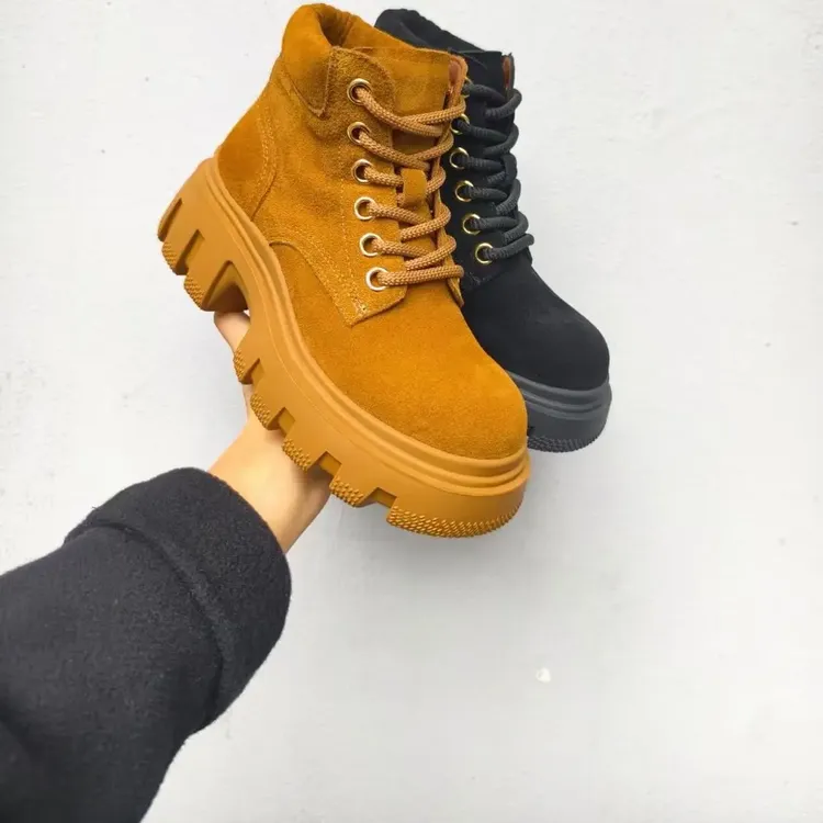 马丁靴大黄靴女靴短靴厚底增高英伦风户外工装靴秋冬百搭