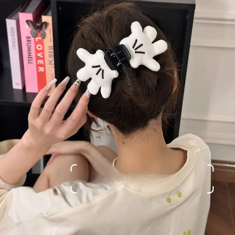 可爱米奇小手抓夹ins风立体公仔发卡手掌发夹夸创意