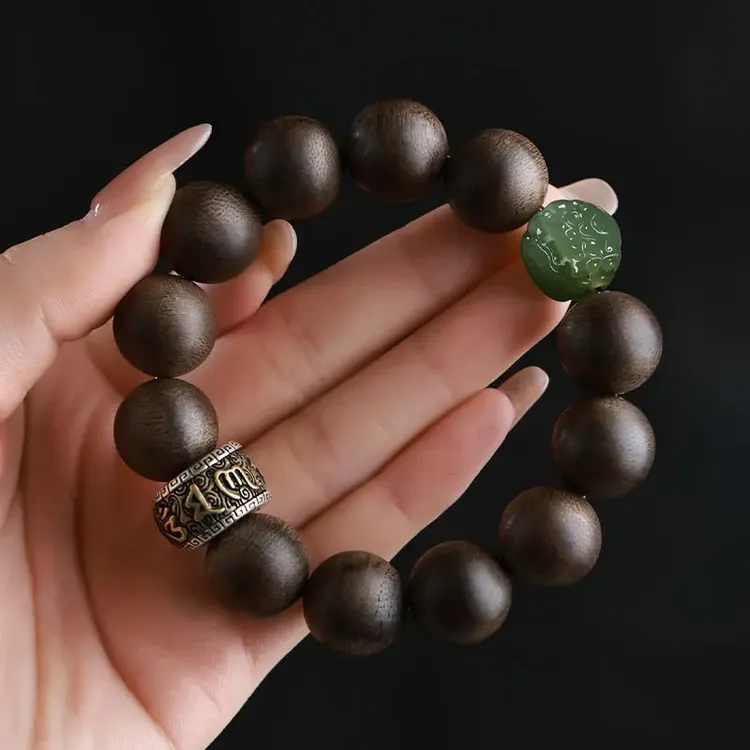 沉香正宗保真越南沉香老料手串高端收藏级男士款轻奢文玩貔貅手串商品图
