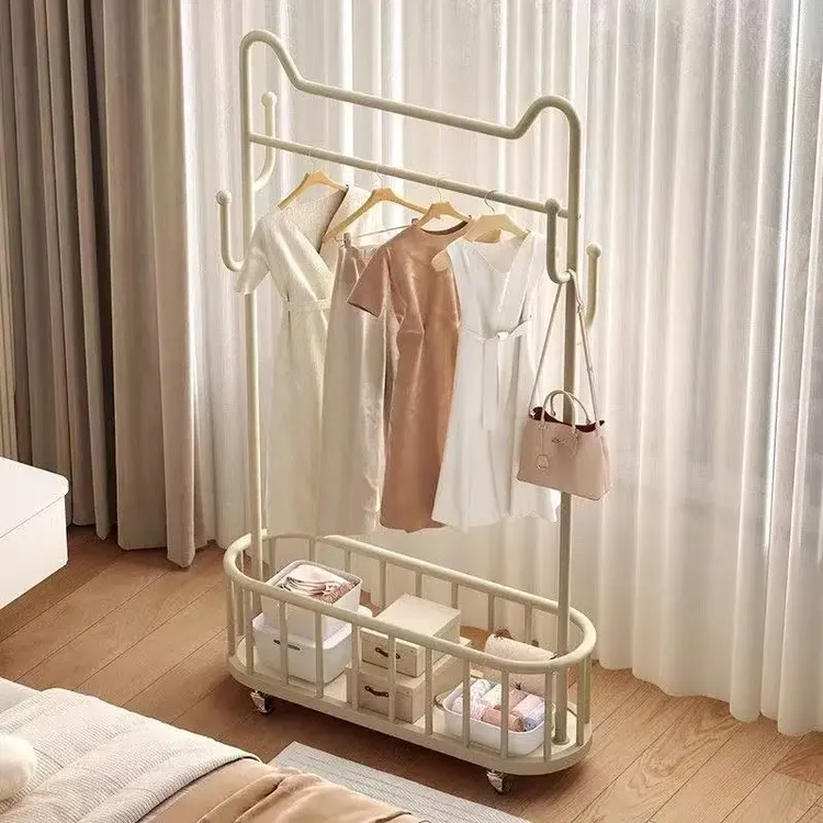 挂衣架落地卧室简易可移动室内衣服收纳置物架家用阳台宿舍衣帽架