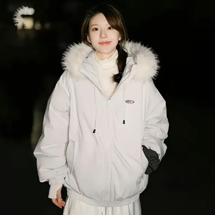 【许我耀眼赵露思同款】棉服毛领情侣棉服女潮流韩系宽松