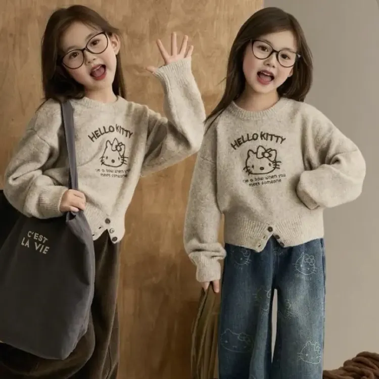 百搭针织衫毛衣圆领韩版长袖打底上衣少女风常规款