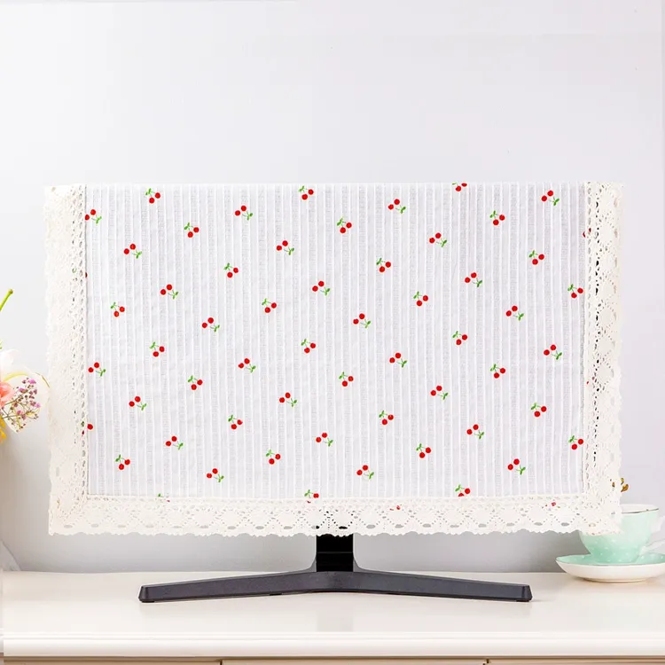 田园电脑防尘罩热卖热销盖布监控屏纯棉防尘巾27寸32寸显示器盖布