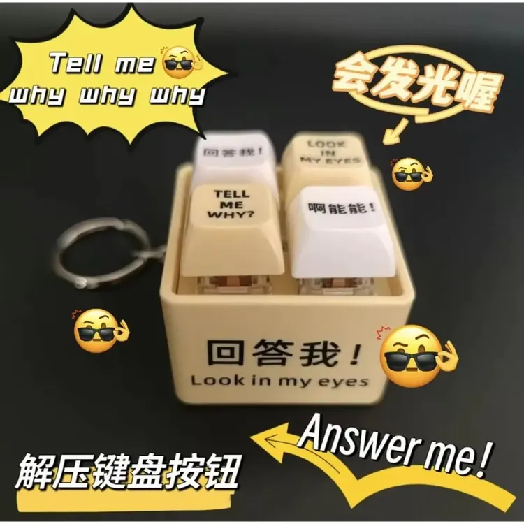【来了】回答我玩具语录发音发光钥匙扣解压按键玩具送朋友趣味