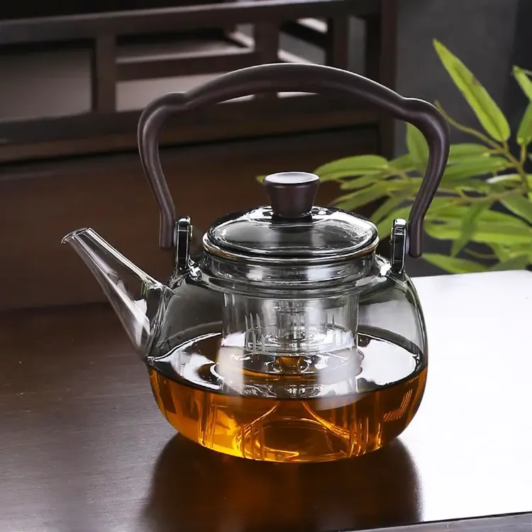 茗言佳具玻璃蒸煮提梁壶家用耐高温煮茶器可电陶炉加热茶具烧水壶