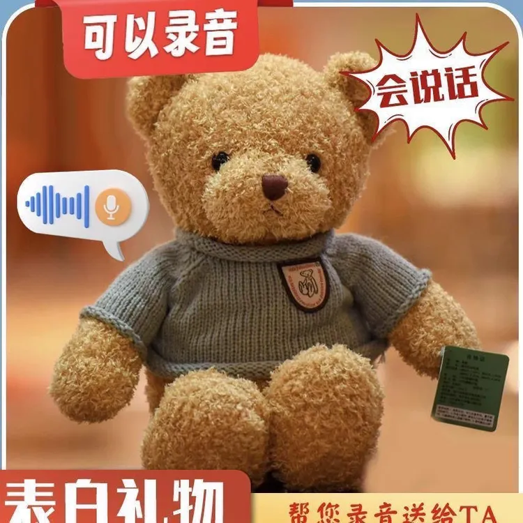 录音泰迪熊毛绒玩具说话公仔礼物可爱抱抱熊女生玩偶录音录音娃娃
