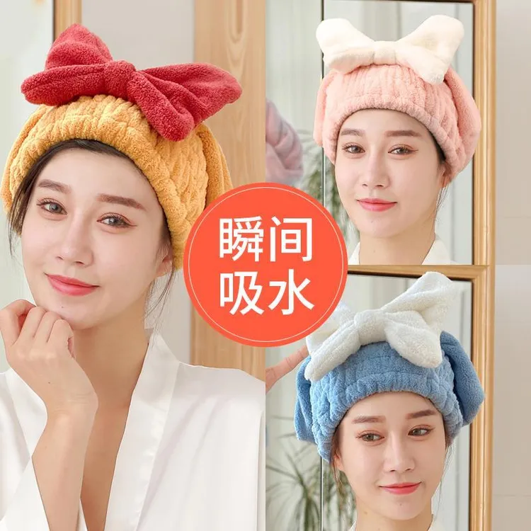 网红干发帽女强力吸水速干浴帽可爱长短发洗头擦头干发巾新款加厚