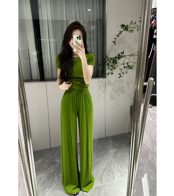 【大婷婷】2025夏季新品时尚显瘦短袖垂感运动休闲套装DT0161