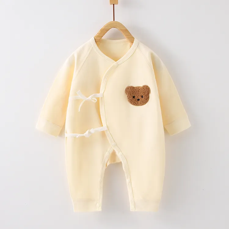 新生儿衣服连体衣纯棉婴儿无骨蝴蝶衣四季宝宝长袖和尚服幼儿秋季
