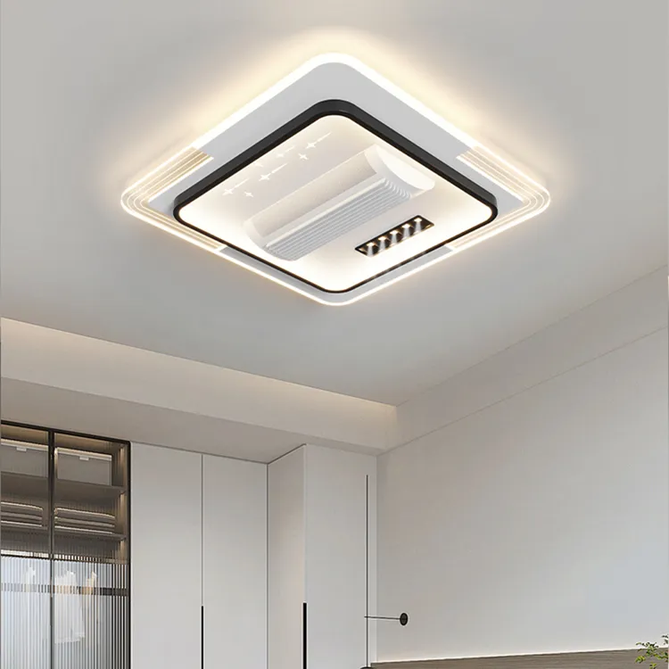 启强卧室无叶风扇灯2024新款中山灯具现代简约吸顶灯自然风可摇头