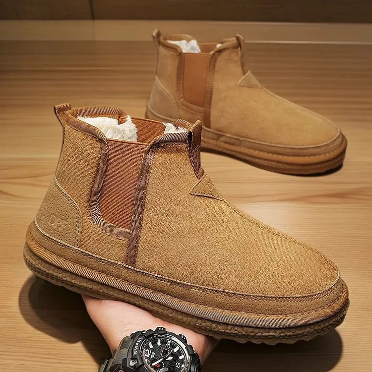雪地靴耐磨时尚雪地靴冬季时尚高帮鞋子男款面包鞋潮流短靴大棉