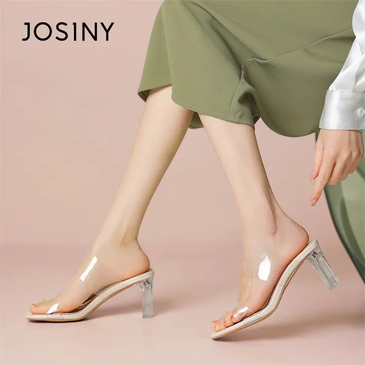 卓诗尼时尚气质高跟女士拖鞋厚底百搭女夏外穿网红爆款配裙子凉鞋