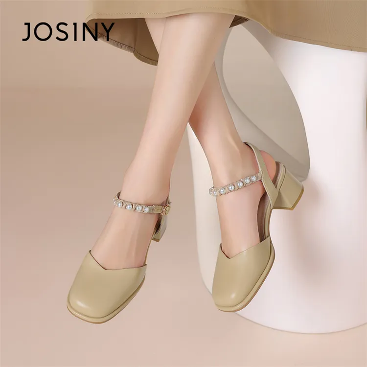 卓诗尼凉鞋女2024年夏季新款配裙子粗跟单鞋秋复古法式玛丽珍女鞋