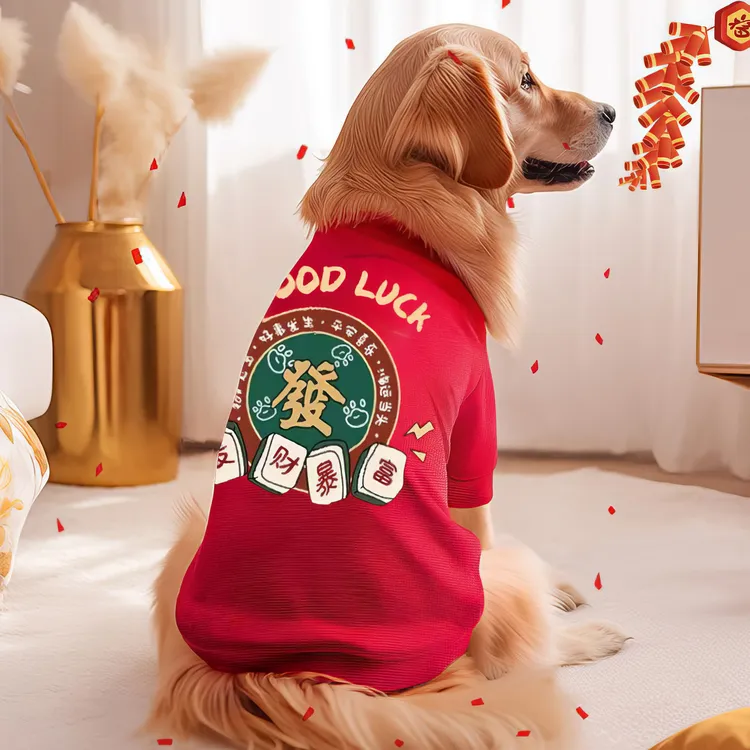 大狗新年衣服秋冬款加绒加厚金毛红色衣服拉布拉多德牧中大型犬