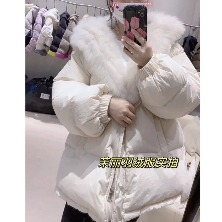 皮草羽绒服女短款2025新款冬季大狐狸毛高端轻奢宽松收腰