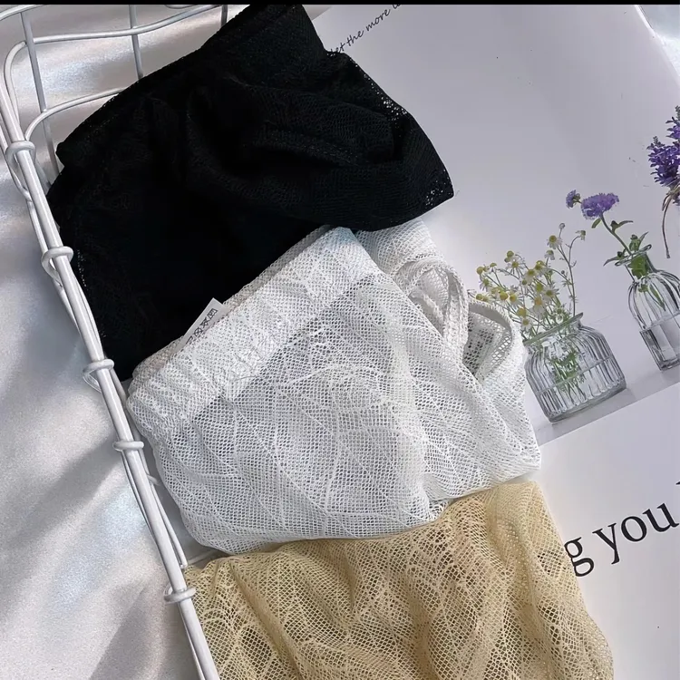 透气男士蜘蛛网纱薄款舒适韩版时尚百搭内裤（一组2条装）镂空夏季