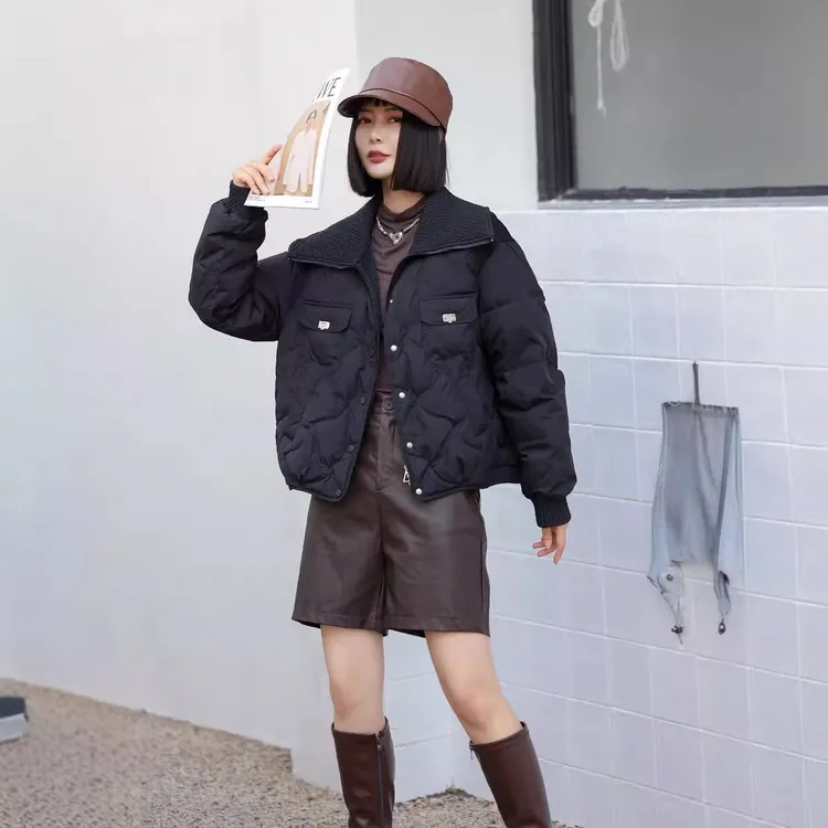 羽绒服女新款2024秋冬加厚保暖短款小香风百搭白鸭绒外套上衣时尚
