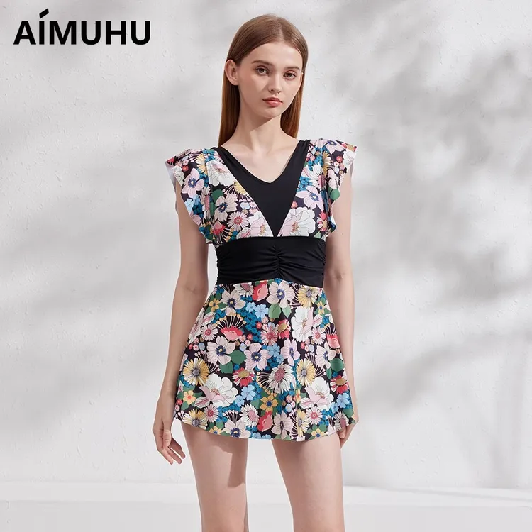 AIMUHU泳衣女温泉大码2025新款微胖遮肉显瘦高级感胖mm泳装