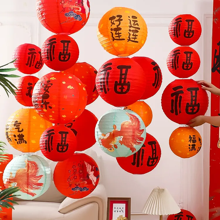 菲寻灯笼新年装饰2026新款古风油纸鱼灯节日