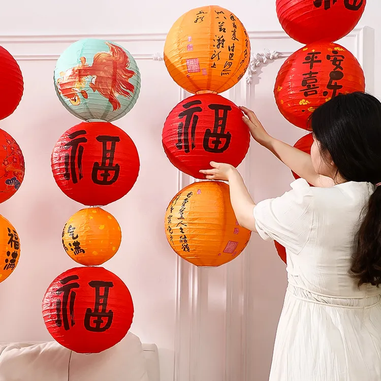 菲寻灯笼乔迁之喜装饰2026新款古风油纸鱼灯节日场景布置中秋宫灯