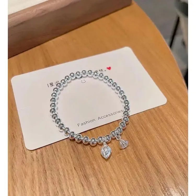 足银手链 足银银制品 珠珠两世欢手链 珠珠手链 女简约百搭手工光