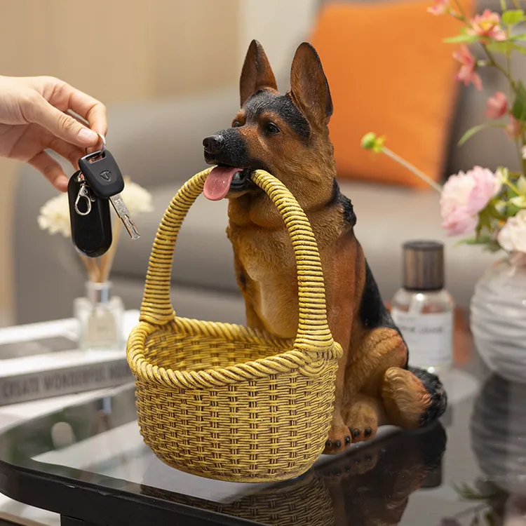 泉瀚玄关入户放钥匙收纳摆件创意狗客厅茶几零食杂物可爱家居装饰
