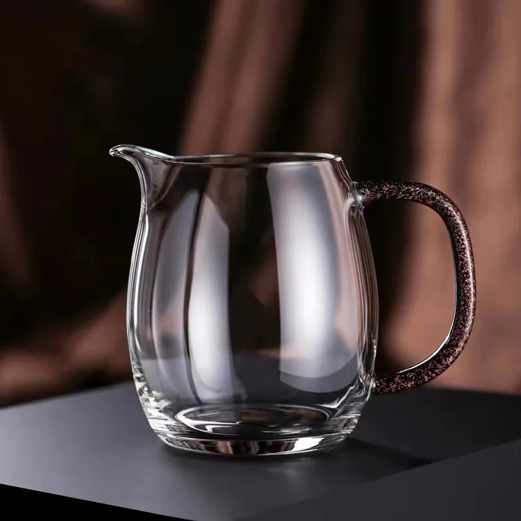 炫彩公道杯高档高硼硅耐热手工加厚茶海高通透鹰嘴款侘寂风茶器