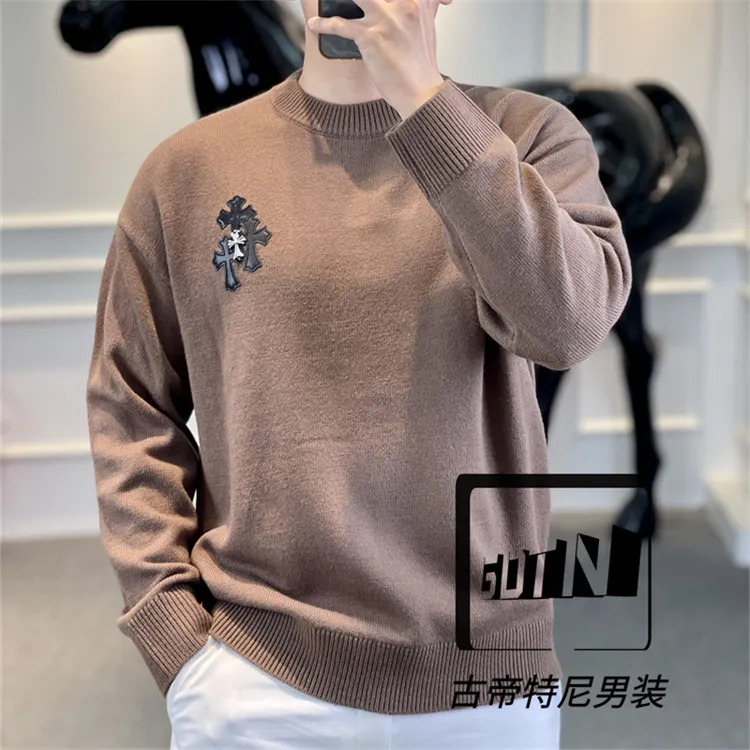 <古帝特尼>男士潮流时尚百搭圆领轻奢高端针织上衣长袖Z-26029