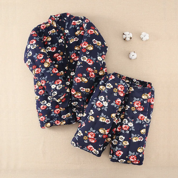 纯棉花手工女棉衣棉裤套装冬季加厚保暖修身妈妈棉袄成人棉服居家