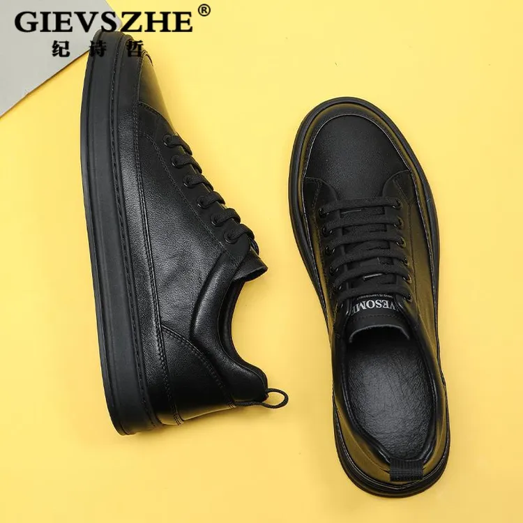 纪诗哲潮牌轻奢男鞋秋季新款软面休闲鞋简约百搭时尚低帮平底板鞋