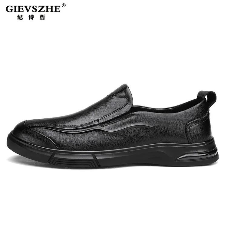 GIEVSZHE/纪诗哲舒适休闲男皮鞋时尚百搭软底商男士软底休闲皮鞋