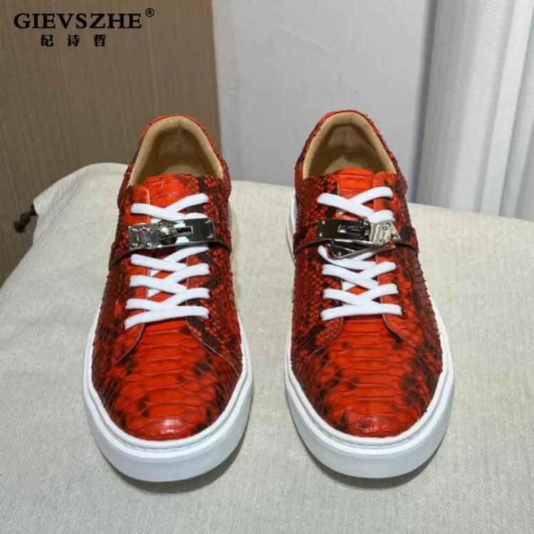 GIEVSZHE/纪诗哲高端纯手工鞋定制轻奢男鞋新款轻奢阿甘休闲板鞋