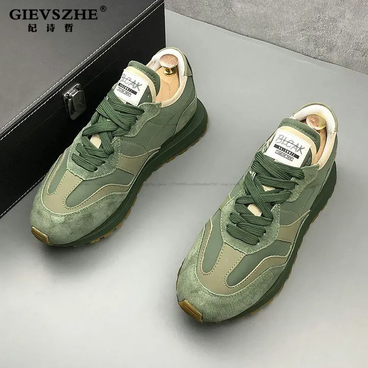 GIEVSZHE/纪诗哲潮牌男鞋男鞋复古阿甘鞋男女户外高弹轻便运动鞋