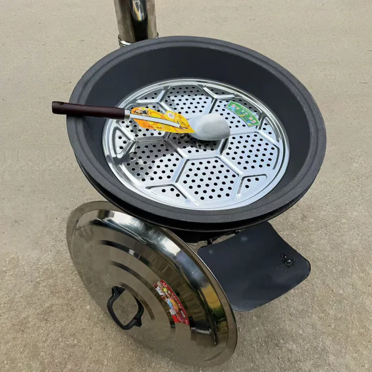 【精抛铸铁锅+一体炉】加厚老式生铁锅户外一体柴火炉农村大锅灶台