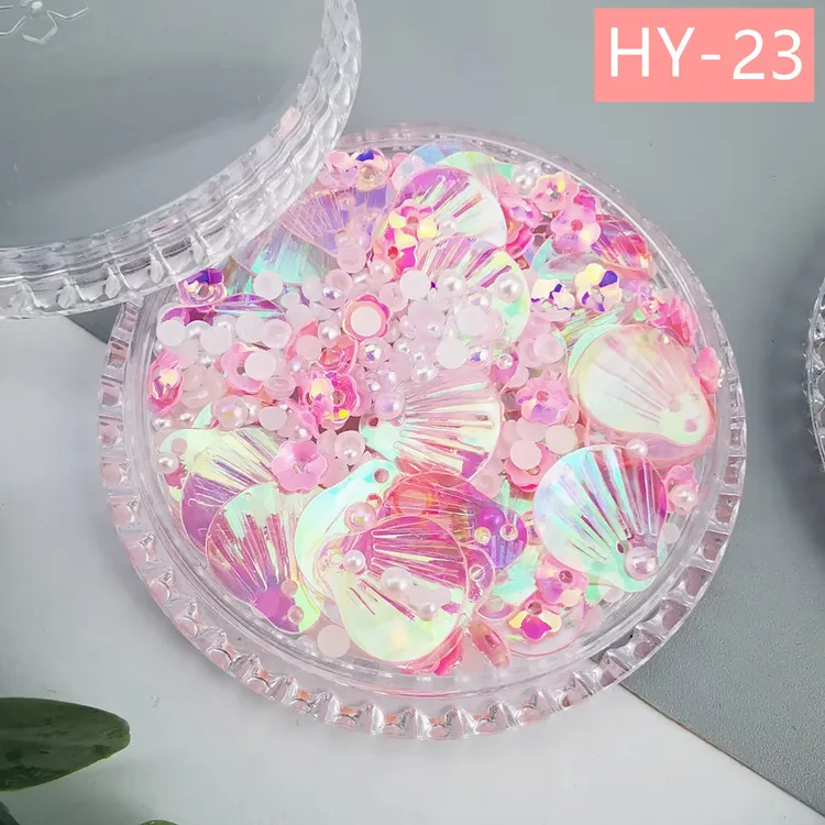 ins网红人鱼妆鱼鳞贝壳片人鱼造型舞台演出妆美甲贝壳饰品DIY手工