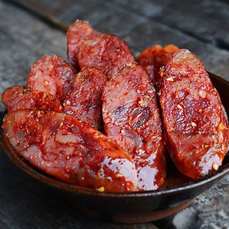 农家土猪自制柴火烟熏腊肠柏树香熏麻辣香肠正宗恩施利川特产