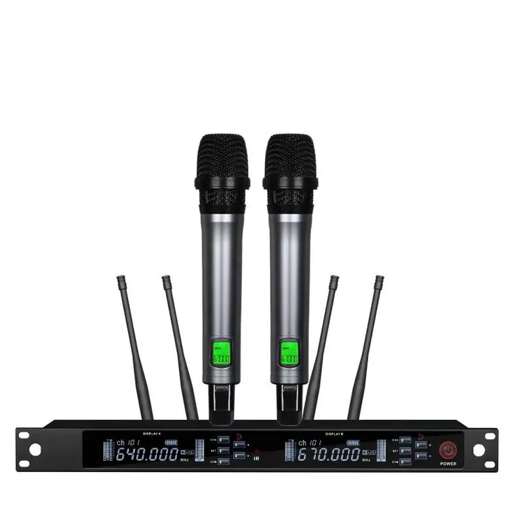 真分集专业无线话筒u段一拖二舞台婚庆演出户外KTV防啸叫麦克风