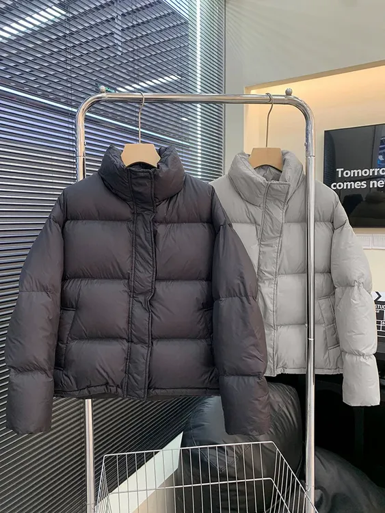 2025冬季新款韩版加厚小个子短款极简95白鸭绒面包服羽绒服