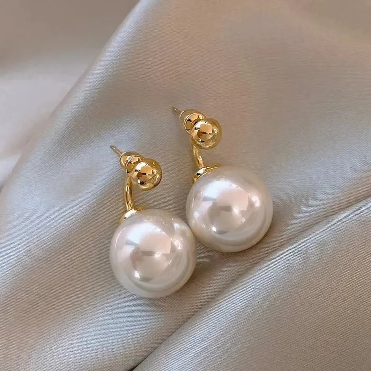 铜合金仿珍珠耳饰 2025新款爆款高级感一款多戴珠子饰品百搭耳环