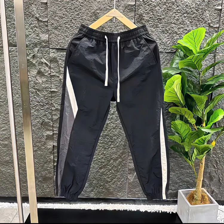 【高品质】男士时尚运动休闲潮流百搭拼接条纹速干百搭潮牌休闲裤男