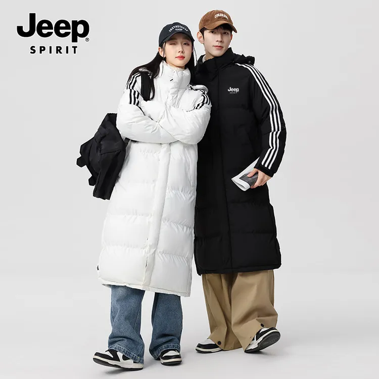 JEEPSPIRIT吉普防寒棉服男冬季新款棉衣中长款高级感保暖连帽外套