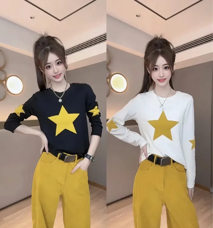 磨毛薄绒气质打底衫2024秋冬时尚加绒字母长袖百搭T恤上衣