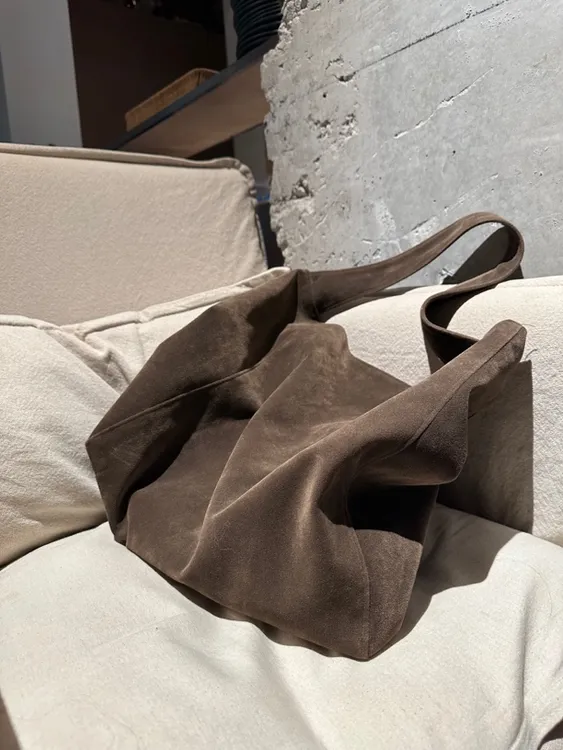 【麂皮单肩包】新加色！自制ins博主同款休闲韩系大容量秋冬棕色包